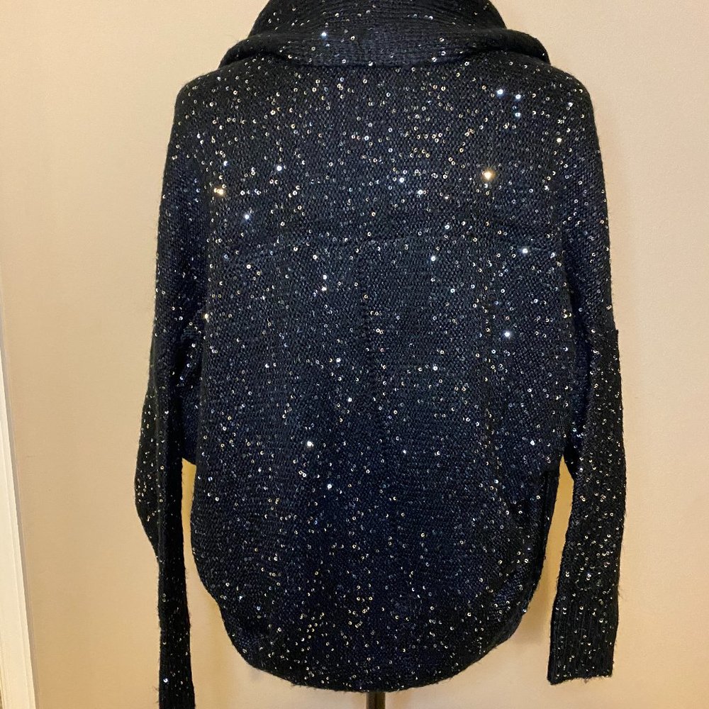 Black and Silver Sparkly Shrug Sweater - Picture 2 of 2